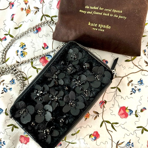 Kate Spade Floral cut out clutch with chain crossbody - Picture 1 of 6